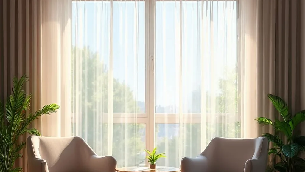 A calm, welcoming therapy room with soft armchairs and plants