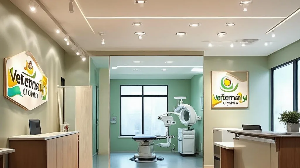 Bright, clean and modern veterinary clinic interior