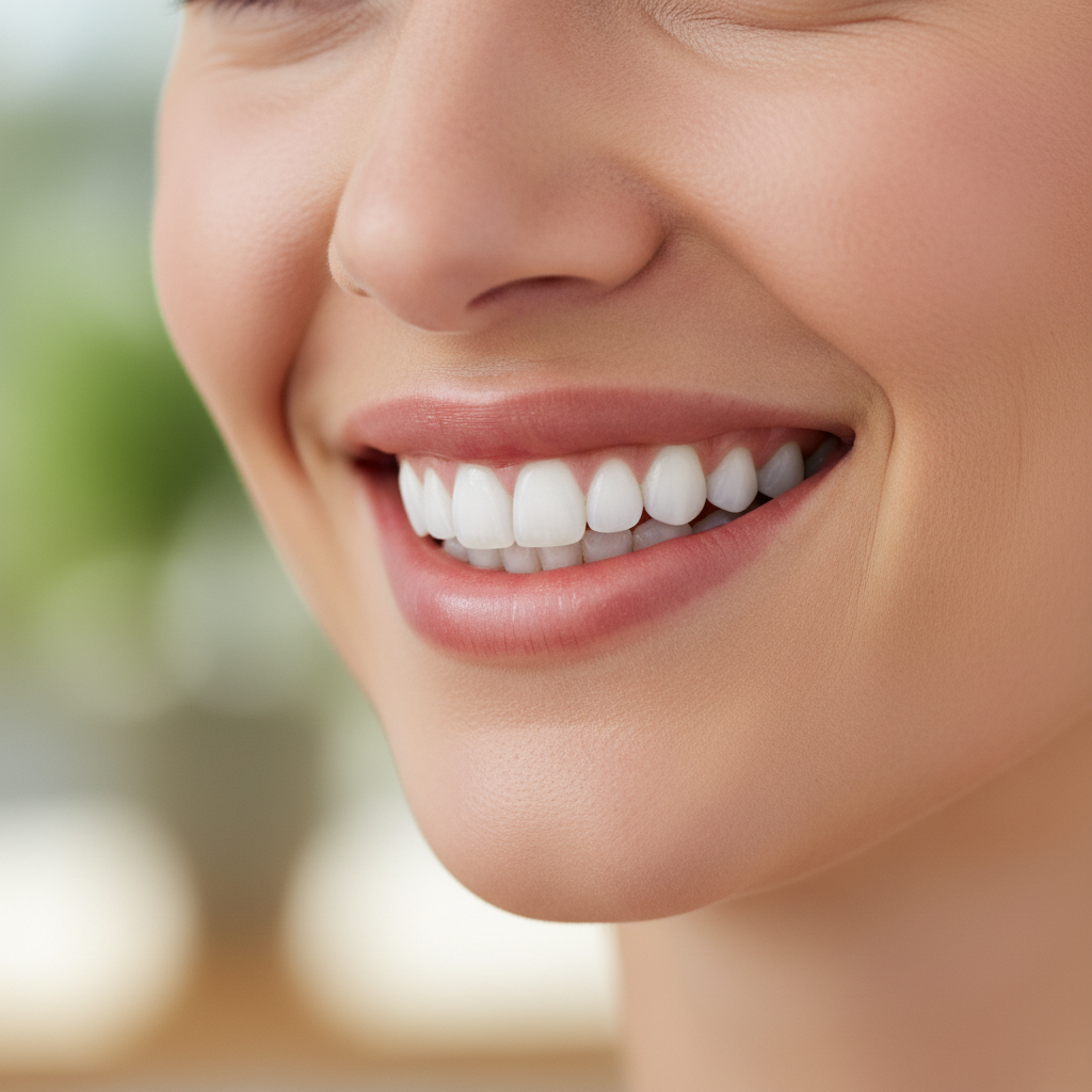 Close-up of a healthy, confident smile