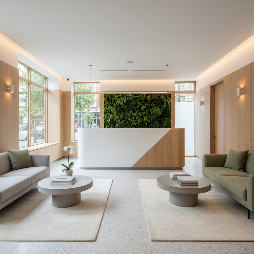 Bright, modern dental treatment room at Shoreditch Dental