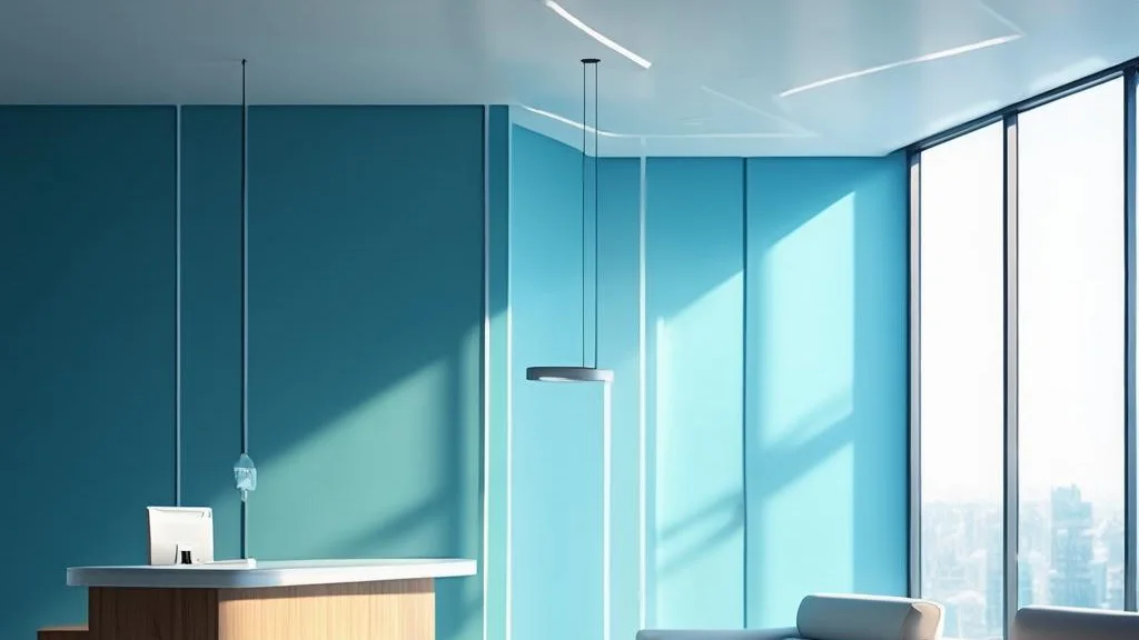 Clean, modern private health clinic reception